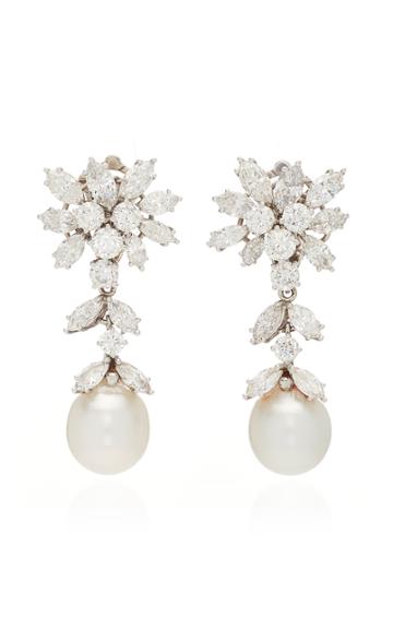Simon Teakle Cultured Pearl & Diamond Earrings
