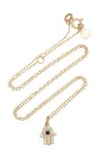 Noush Jewelry Hamsa 14k Gold And Diamond Necklace