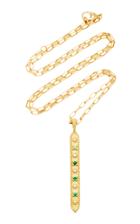 Pamela Zamore 18k Gold, Emerald And Diamond Necklace