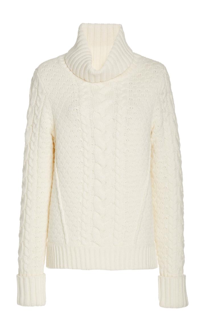 Moda Operandi Veronica Beard Sereia Cable-knit Wool-blend Turtleneck Sweater