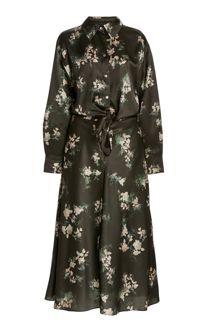 Moda Operandi Vince Antique Floral Satin Shirt Dress