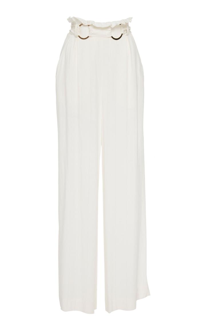 Suboo Nadia Belted Crepe Wide-leg Pants