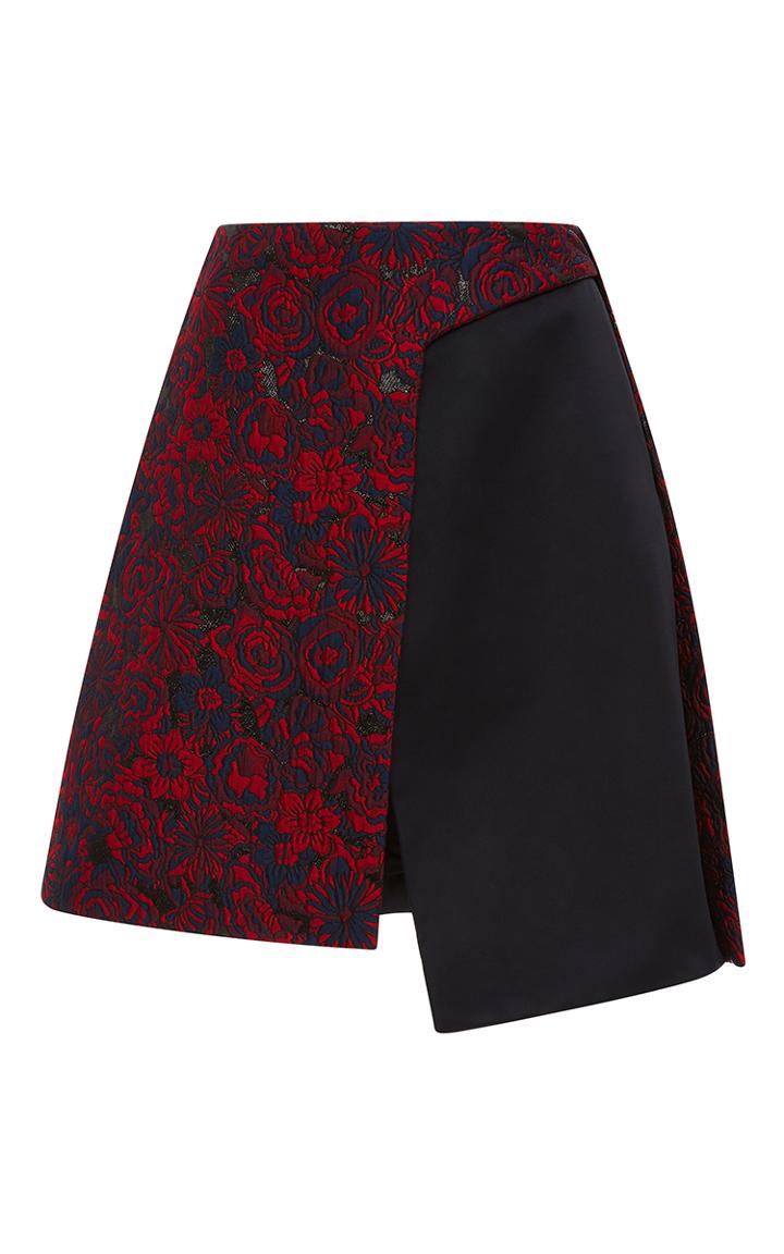Zac Posen Novelty Jacquard Asymmetric Skirt