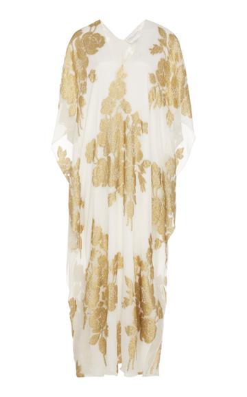 Marie France Van Damme Boubou Rose Silk And Lurex Caftan