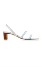 By Far Renata Iridescent Textured-leather Sandals