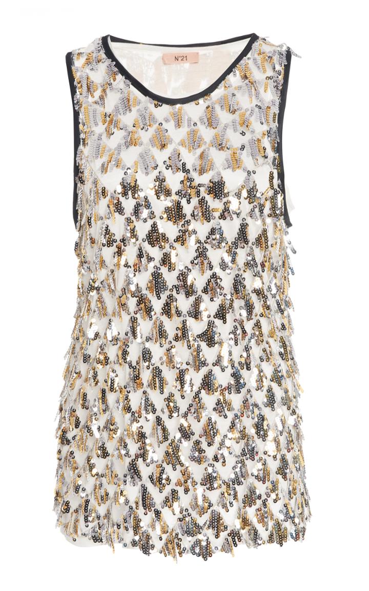 N 21 N&deg;21 Thiphanie Sequin Fringe Vest Top