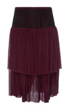 Prabal Gurung Tiered Pleat Midi Skirt