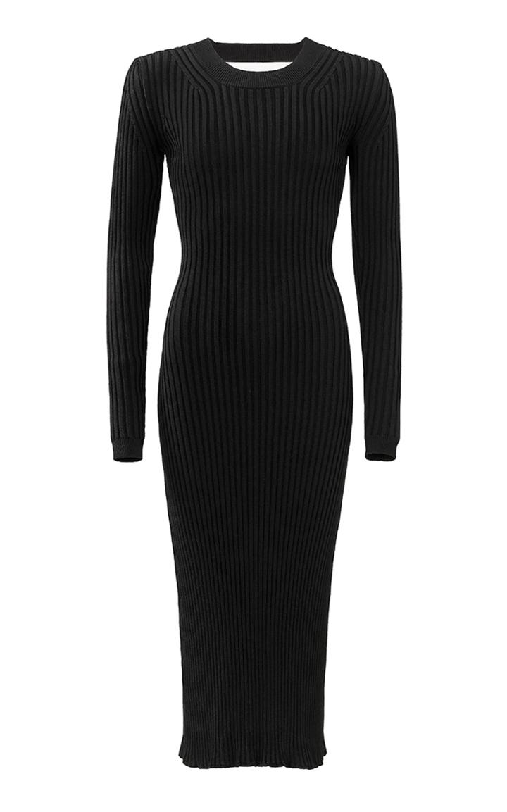 Moda Operandi Caes Open Curved Back Rib Knit Dress