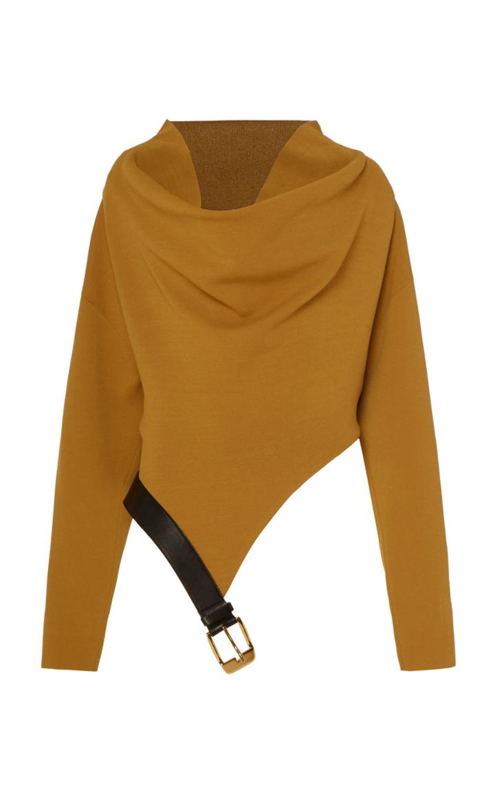 Moda Operandi Proenza Schouler Cowl-neck Belted-detailed Asymmetric Top Size: Xs