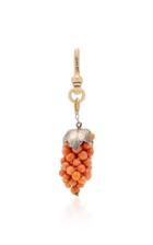 Lulu Frost One-of-a-kind Victorian Coral Grape Charm C.1880
