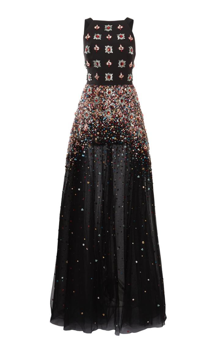 Elie Saab Embellished Bodice Tulle Gown