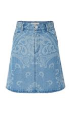 Jonathan Simkhai Printed Denim Mini Skirt