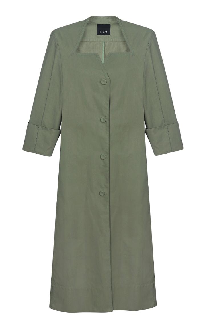 Moda Operandi Bevza Square Cotton Trench Coat Size: S