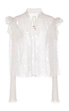 Philosophy Di Lorenzo Serafini Accent Sleeve Embroidered Tulle Blouse
