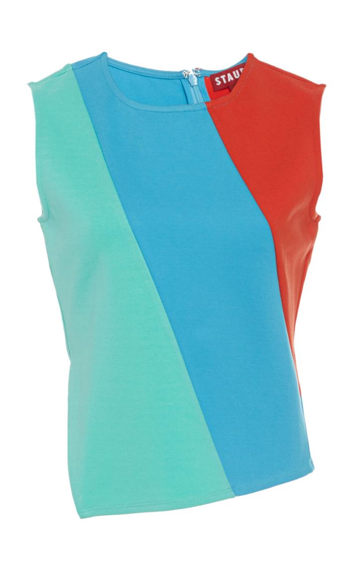 Staud Brigid Tricolor Ponte Tank Top