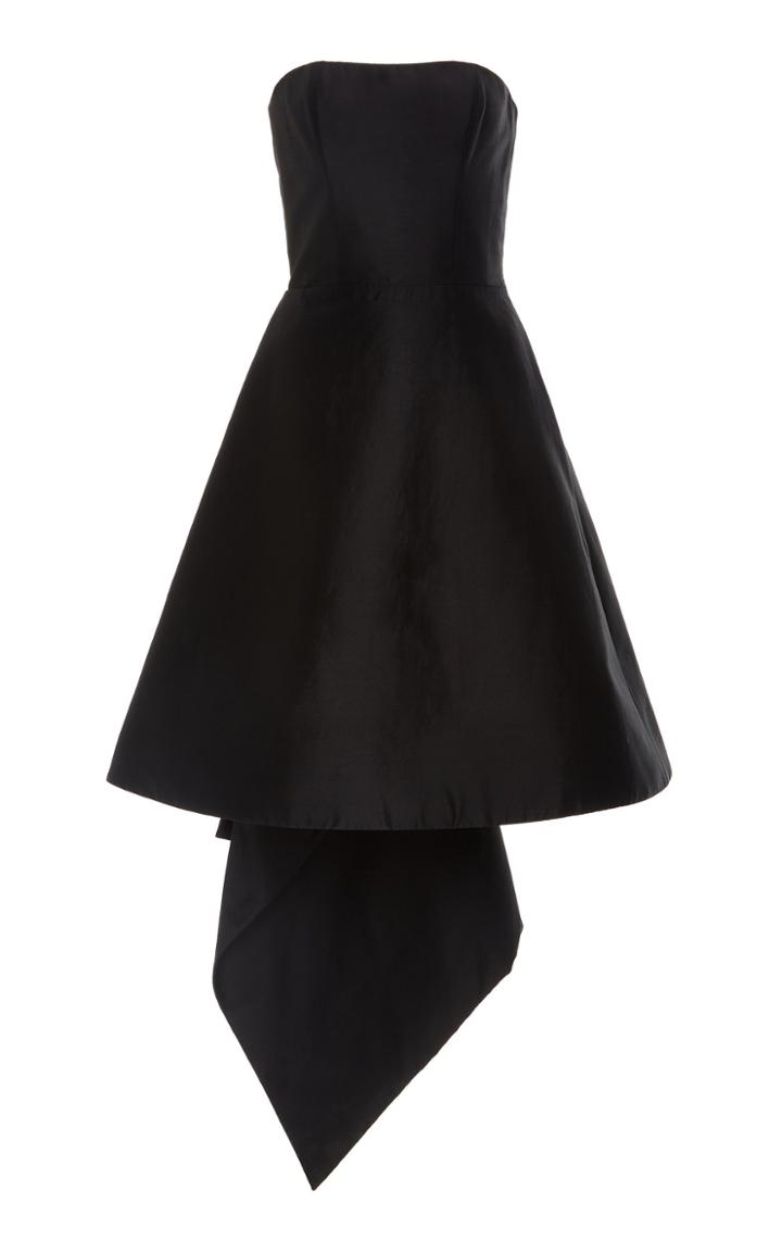 Romona Keveza Strapless Cascade Cocktail Dress
