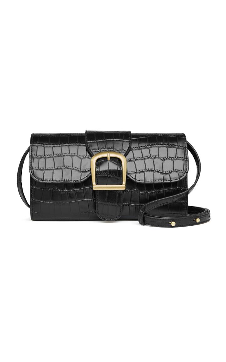 Rylan Update Small Croc Embossed Leather Bag