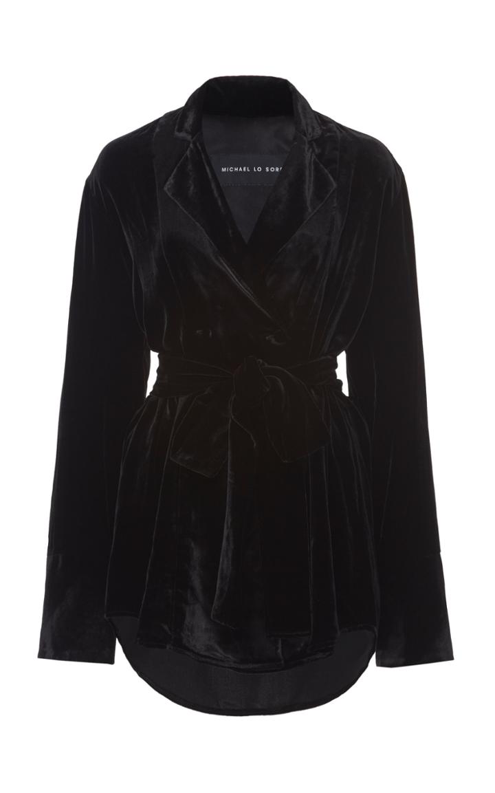 Michael Lo Sordo Wrap-effect Velvet Shirt