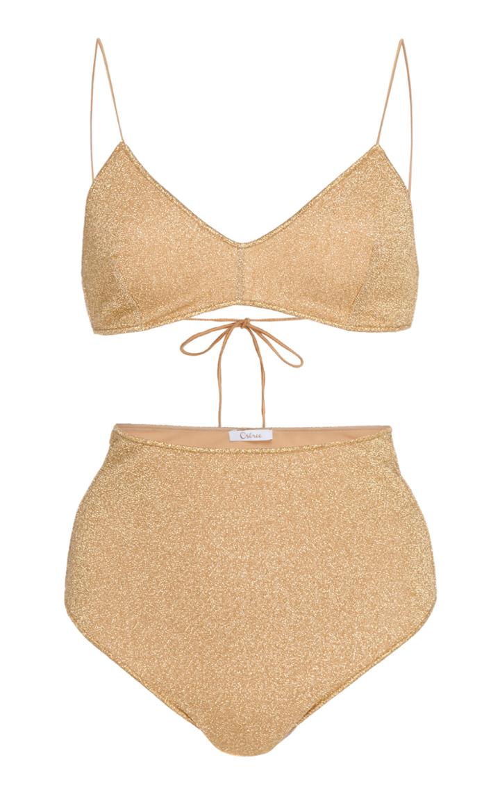 Oseree Lumire Stretch-lurex Bikini Size: M
