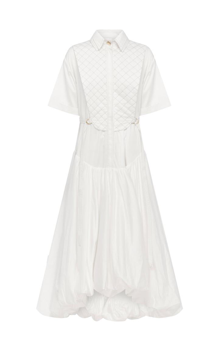 Aje Motocyclette Quilted Cotton Bubble Dress