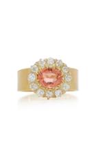 Renee Lewis 18k Gold Pink Sapphire And Diamond Ring