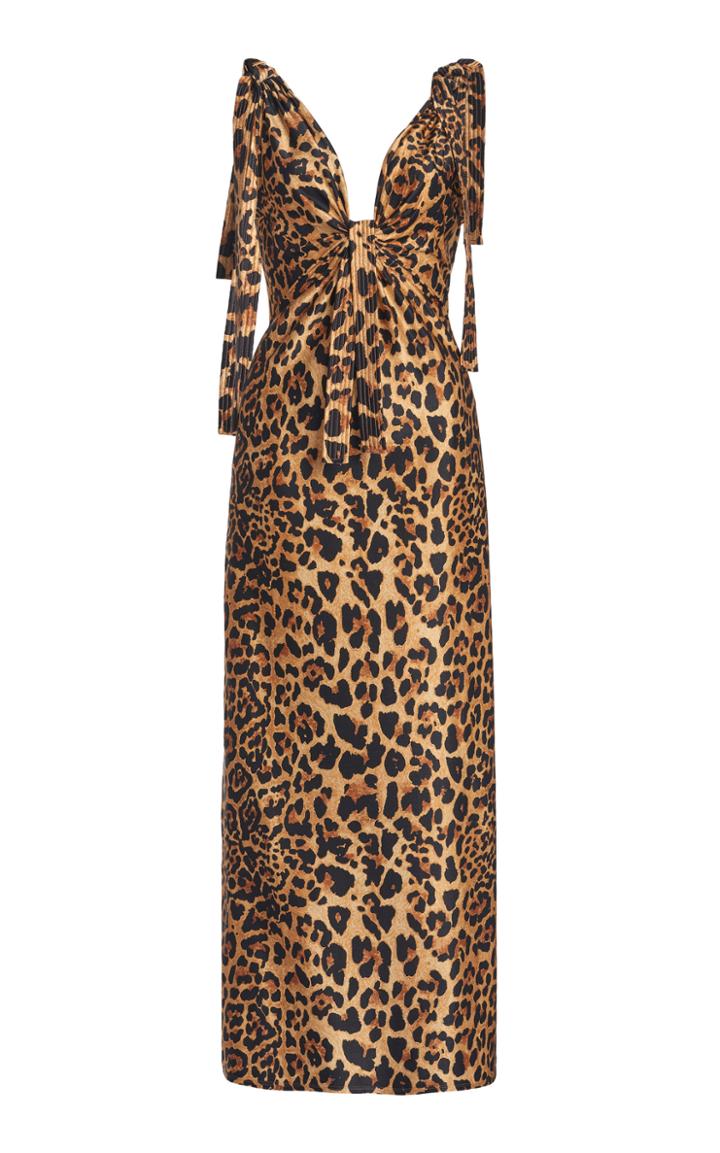 Moda Operandi Paco Rabanne Printed Shiny Jersey Maxi Dress