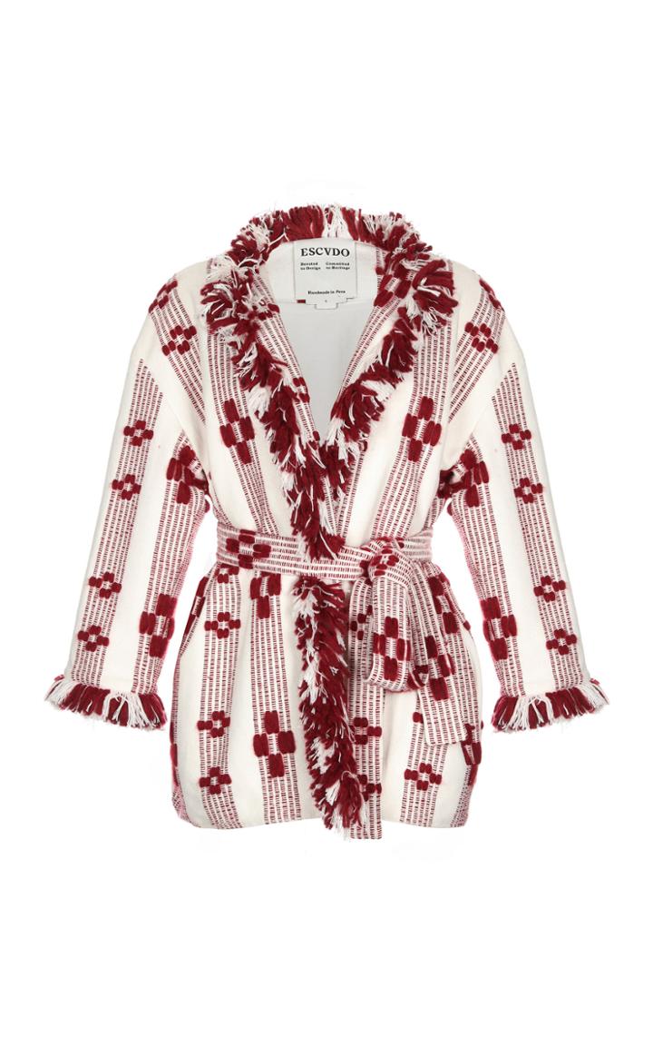 Moda Operandi Escvdo Jonas Handwoven Coat With Fringe