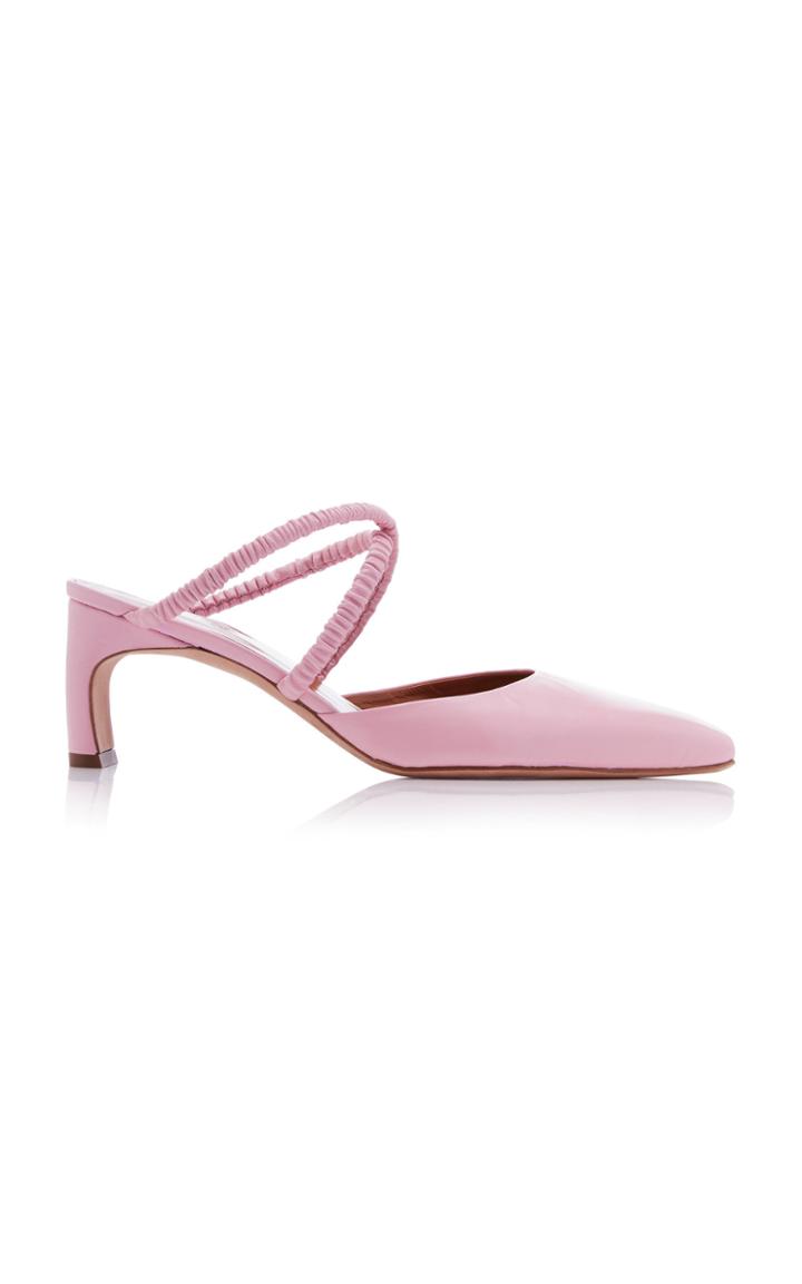 Rosetta Getty Ruched Strap Leather Mules