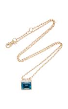 Jane Taylor 14k Gold Baguette Topaz And Diamond Necklace