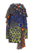 Versace Cold Shoulder Silk Dress