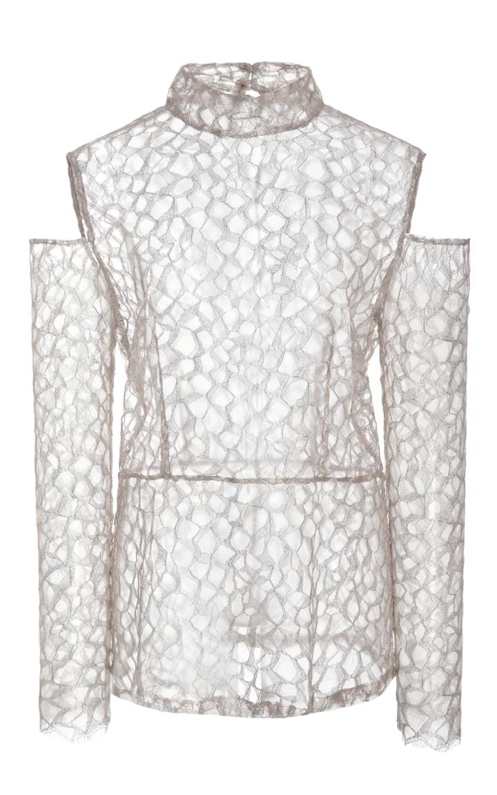 Christina Economou Lace Cut Out Blouse