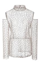 Christina Economou Lace Cut Out Blouse