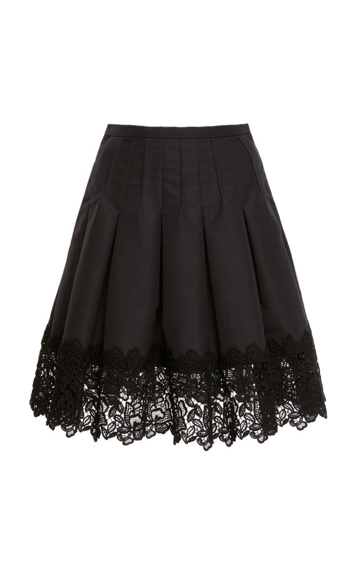 Zuhair Murad Lace Pleated Mini Skirt