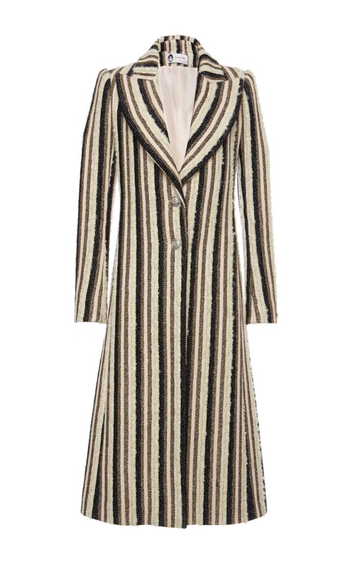 Lanvin Striped Notch Collar Coat