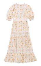 Moda Operandi Bytimo Lace-trimmed Printed Slub Cotton Maxi Dress