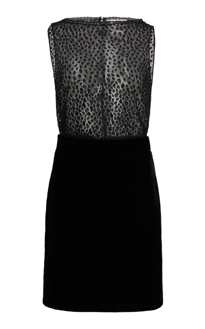 Givenchy Lace-paneled Velvet Mini Dress