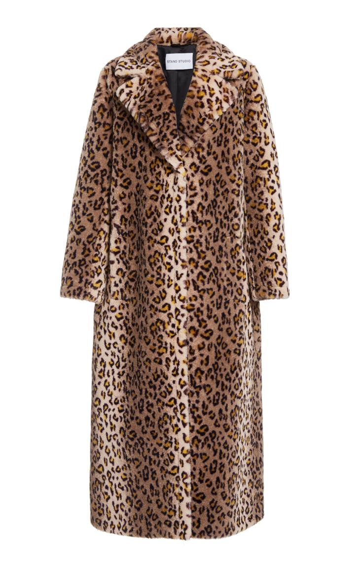 Stand Studio Alena Leopard-print Faux-fur Coat