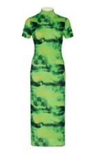 Versace Tie-dyed Silk Turtleneck Midi Dress Size: 38