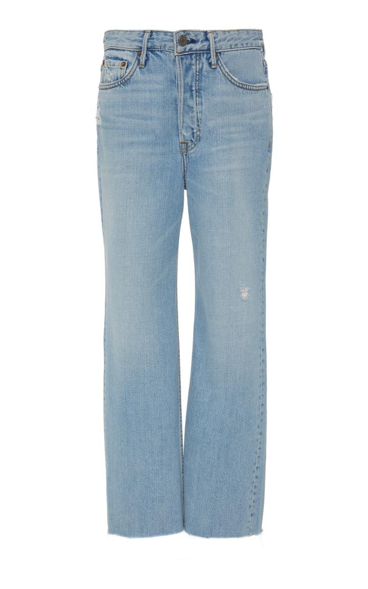 Grlfrnd Denim Bobbi Cropped High-rise Straight-leg Jeans