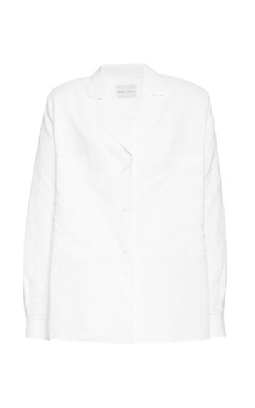 Piece Of White Ellen Padded-shoulder Linen Jacket Shirt