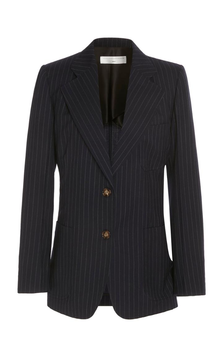 Victoria Beckham Bowie Pinstriped Wool Blazer