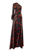 Alejandra Alonso Rojas Printed One-sleeved Gown