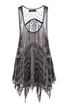 Moda Operandi Isabel Marant Jailina Asymmetric Embroidered Silk Dress Size: 34