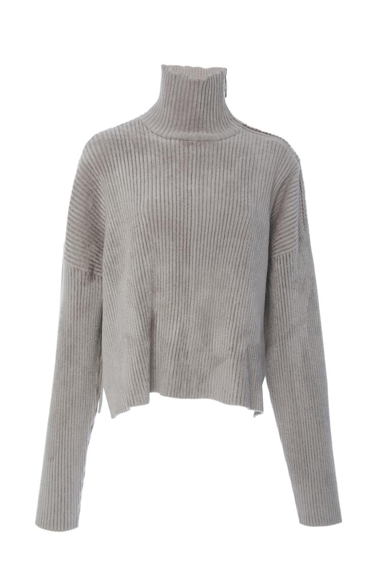 Sally Lapointe Chenille Boxy Turtleneck Sweater