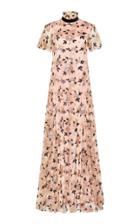 Macgraw Plumage Floral Sequined Tulle Gown