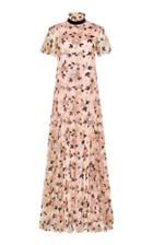 Macgraw Plumage Floral Sequined Tulle Gown