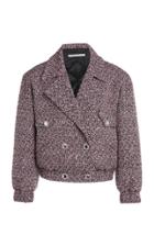 Moda Operandi Alessandra Rich Sequin Tweed Bomber With Crystal Buttons