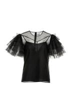 Moda Operandi Huishan Zhang Sophie Flutter-sleeve Tulle Top