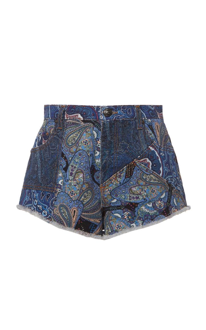 Moda Operandi Etro Patchwork Paisley Denim Shorts