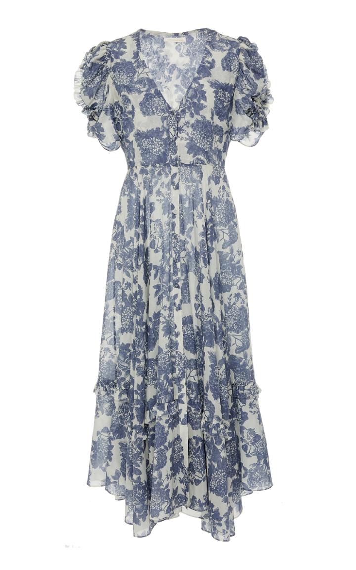 Loveshackfancy Andie Ruffled Floral-print Cotton-voile Midi Dress